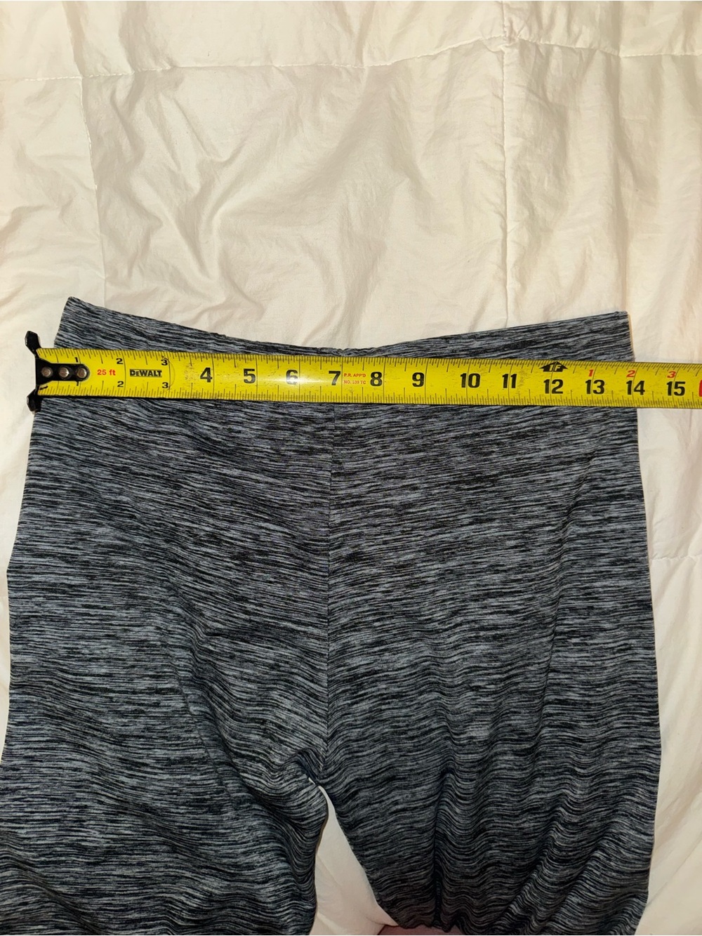 Space Dye Gray Heathered Leggings High Waisted Athletic Pants Size M - Picture 2 of 5